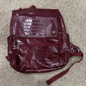 iPackBaby Backpack Diaper Bag Red Pleather